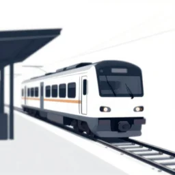 a minimalistic vector art illustration of a train in a train station. professional website.