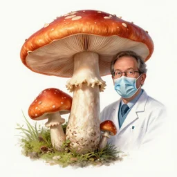 a highly detailed mushroom portrait of a dentist, james gurney, james jean