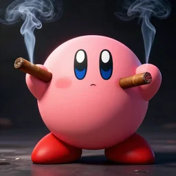 Kirby, smoking cigar, dramatic lighting