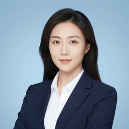 portrait of business women, blue soft background