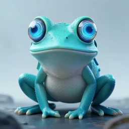 cyan spirit axie pet with hypnotic spiral eyes, hypnofrog, fantasy, style artstation, style greg rutkowsk, octane render, unreal engine 6, epic game graphics, fantasy, ciberpunk, conceptual art, ray tracing