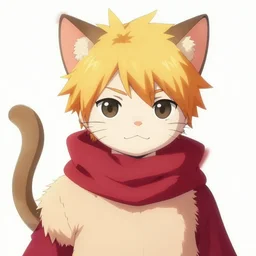 mew ichigo as an anthropomorphic cat, furry art, anime art