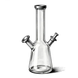simple biomechanical expensive glass bubbler percolator water bong, two point perspective, furniture, high details, bold line art, by vincent di fate and joe fenton, inking, etching, screen print, masterpiece, trending on artstation, sharp, high contrast, hyper - detailed,, hd, 4 k, 8 k