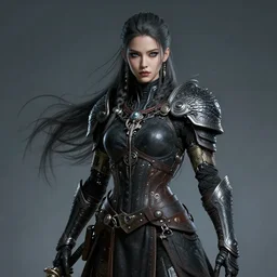 beautiful cyborg viking. cyberpunk dark fantasy girl character portrait, concept art futuristic norse, anime art, intricate details, highly detailed photorealistic portrait in the style of adam hughes, seseon yoon, artgerm and warren louw
