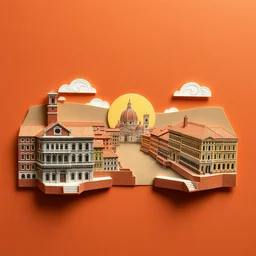 origami of a mix of venice, florence, naples