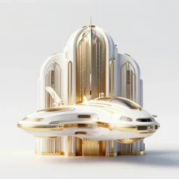 art deco spaceport, white and gold, highly detailed, octane render, 8 k