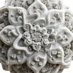 close - up of intricate marble fractal mandelbulb rendered in octane
