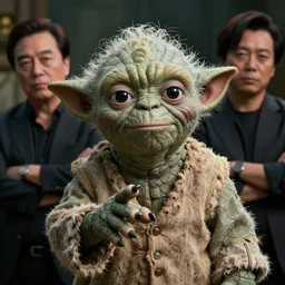 yoda, danny devito's face greg rutkowski and jason chan highly detailed, cinematic lighting, octane render, unreal engine lumen, very coherent. cinematic, hyper realism, high detail, octane render, 8 k