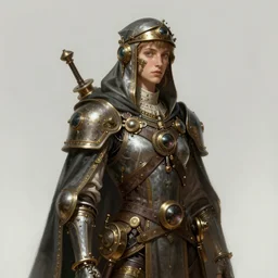 character concept portrait, steampunk saint, digital painting, concept art, smooth, sharp focus, illustration, artgerm
