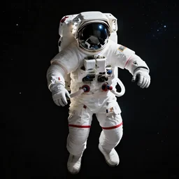 full - body shot of an astronaut floating in space