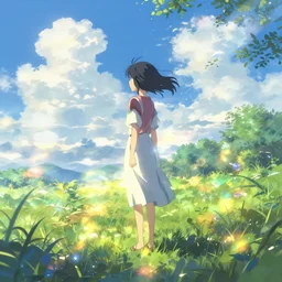 summer dream world heaven fantasy light refraction | pixiv scenery art | volumetric lighting | makoto shinkai