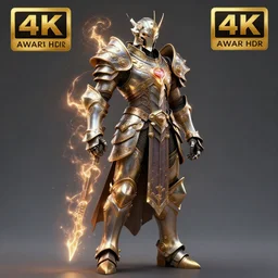 full body shot, digital realistic 3 d rendering that looks like painting of a futuristic magicpunk intricate armor holy paladin with light powers, highly detailed, 4 k, hdr, smooth, sharp focus, high resolution, award - winning photo., corona render, substance painter hyper detailed armor. trending on art statation