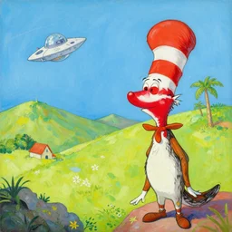 Bohol landscape in the style of Dr. Seuss, starships, painting by Raphael Lacoste