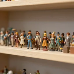 miniature crowd on a shelf, matte painting, smooth, sharp focus, fantasy detailed, trending on artstation