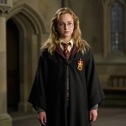 Jennifer Lawrence as Harry Potter, film still from 'Harry Potter