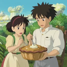 still image from the new studio ghibli animated film'the pie eating contest'