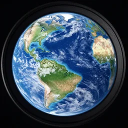 a fish eye lens photo of flat earth