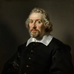Studio portrait of an old man in the style of The Night Watch by Rembrandt; oil painting by Rembrandt van Rijn