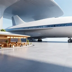 a large open plaza with a restaurant at the side, inside a large passenger spaceship, from a space themed Sierra point and click 2D graphic adventure game, made in 2019, high quality graphics