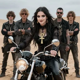 wyona rider as death from sandman, gentle smile, ankh pendant, goth chic, by cedric peyravernay and mikko lagerstedt, by lecouffe deharme and maciej kuciara, by dave mckean, craig mullins, peter mohrbachersoft lightning, eyeliner, punk rock, high detailed, 8 k