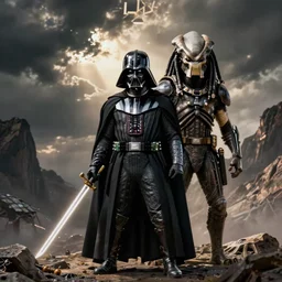 darth vader vs predator by greg rutkowski