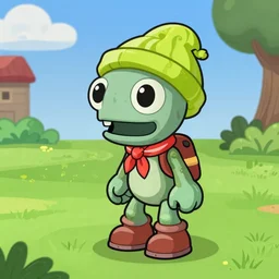 cthulhu as a plants vs zombies character, 2 d