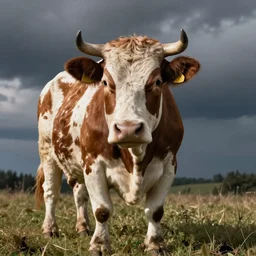 A photo of Walter White in the form of a cow. photograph