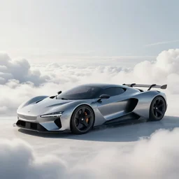 a crossover design sport car in a utopia world. art by filip hodas. clouds by rhads. car by polestar.