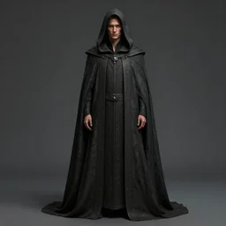 full body portrait of charles dance covered in a long hooded cape. detailed face, concept art, intricate, highly detailed 8 k, smooth, sharp focus, handsome and aesthetic shape of face and body, artgerm, artstation, art by zexi guo and nira and junpei suzuki and gharliera and rinotuna