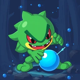 spamton deltarune playing with a blue ball