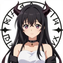 anime monster girl, anime art, portrait, 4 k, demonic runes