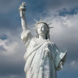 white cloud form shape of statue