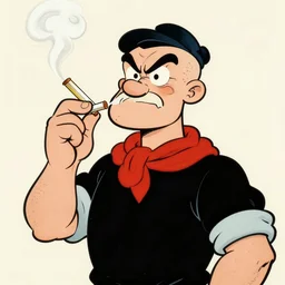 popeye smoking crack, ukiyo-e art
