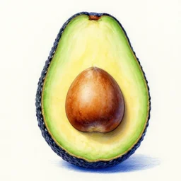 an avocado with the seed as ( ( ( emma watson, detailed portrait photography ) ) ) face, blue pen sketch, detailed