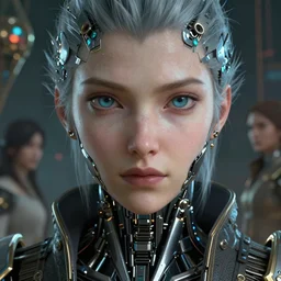 stunning ultra detailed fantasy, avatar, perfect eyes and face, biomechanical robot, cybernetic implants, deep field, final fantasy, mass effect, dune, hyperion, artifacts, cyberpunk, soft lighting, tom bagshaw, michael cheval, natalie shau,