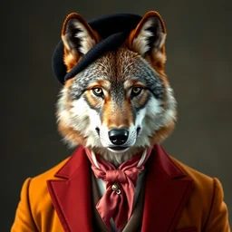 portrait of antropomorphic wolf in elegant clothes, 8 k, studio n - 4