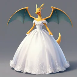 A ball gown inspired by the Pokémon zapdos, Greg rutkowski, tendencia en artstation.