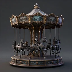 3d sculpt of a dark fantasy carousel, artstaton, League of Legends, red dead redemption2, overwatch, digital illustration