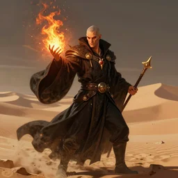antony starr posing as an evil sorcerer in the desert casting a fire spell,realistic face, full body, fantasy art, in the style of greg rutkowski, illustration, epic, fantasy, intricate, hyper detailed, artstation, concept art, smooth, sharp focus, ray tracing, vibrant