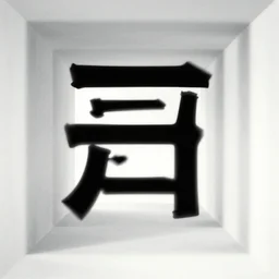album cover art for large katakana in center of fourth dimension by akihiko yoshida