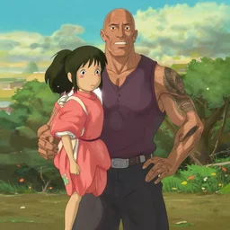 Dwayne the rock Johnson in spirited away