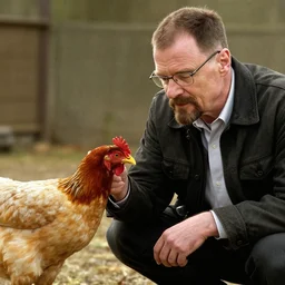 gustavo fring feeding chicken to walter white