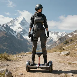 Montagne from Rainbow Six Siege standing on a chair that's on a hoverboard