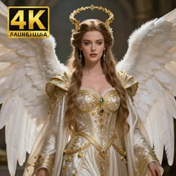 photo of a very beautiful!! angel queen with ornate robes, highly detailed, 4 k, hdr, smooth, sharp focus, high resolution, award - winning photo