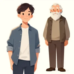 boy aging up into a man aging up into an elder, digital art trending on artstation
