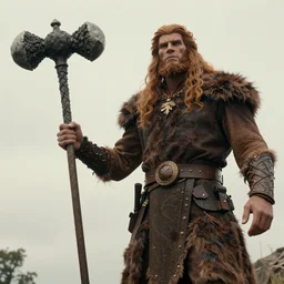 A vintage photograph of a real fantasy giant holding a tree as a mace W- 768