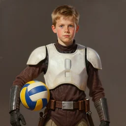 portrait of volley ball star'kevin tillie'by greg rutkowski, jedi knight, he is 3 5 years old, star wars expanded universe, wearing imperial gear, he carries a volley ball, highly detailed portrait, digital painting, artstation, concept art, smooth, sharp foccus ilustration, artstation hq
