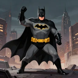 george carlin as batman, fully body, digital art, epic scenery, 8 k, highly detailed, george carlin playing as batman, trending on art station