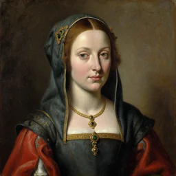 A beautiful medieval lady Portrait Oil on Cancas, Detailed
