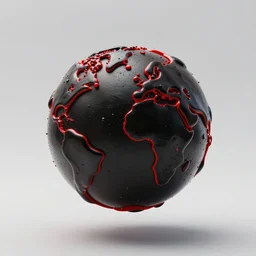 a large glob of black goo floating in the middle of the screen, with a red outline, matte painting, concept art, 4 k